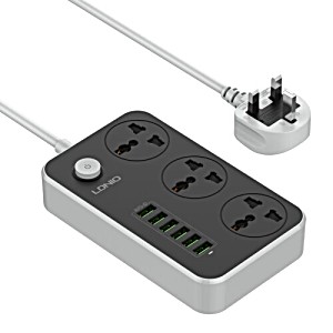 LDNIO SC3604 3.4A Power Socket with 3 AC + 6 USB Charger Adapter 2500W 10A 1.8 Meter UK/Euro /US/CN Plug