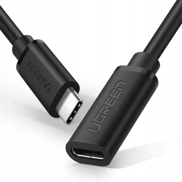 UGREEN USB TYPE C MALE TO FEMALE EXTENTION CABLE 0.5M BLACK - 40574 - Image 2