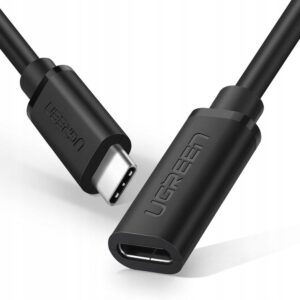 UGREEN USB TYPE C MALE TO FEMALE EXTENTION CABLE 0.5M BLACK - 40574