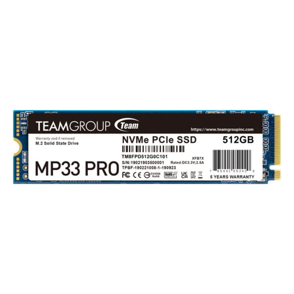 TEAMGROUP 1TB MP33 PRO NVMe PCIe M.2 Internal SSD