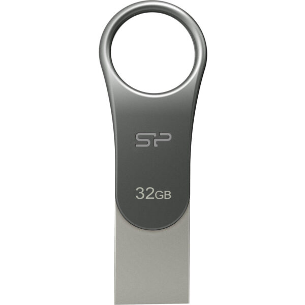 Silicon Power 32GB Mobile C80 USB 3.0 Flash Drive (Titanium)