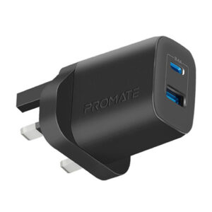 PROMATE Dual Port Fast Charger 17W (USB-C & USB-A)