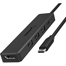 Sabrent Multi-Port USB Type-C Hub with 4K HDMI | Power Delivery (60 Watts) | 1 USB 3.0 Port | 1 USB