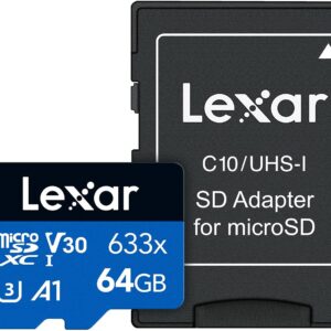 Lexar High-Performance 633x 64GB microSDXC UHS-I Card w/ SD Adapter