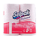 Selpak Toilet Paper Perfumed  Powder Scented 3ply 4 Rolls